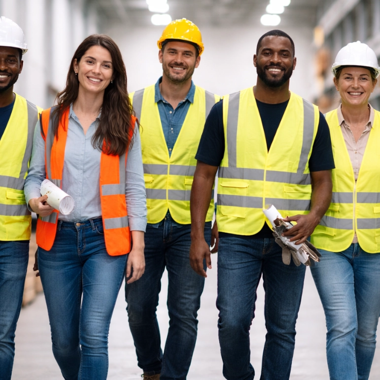 Gruppo di lavoratori con attestato di completamento del Corso di sicurezza per Lavoratori a Cagliari.